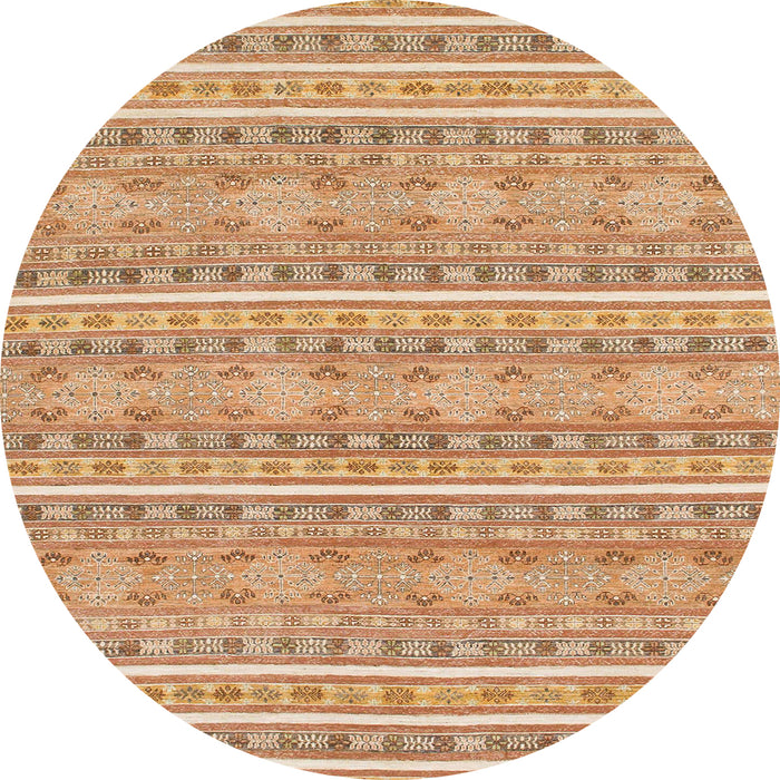 Round Abstract Orange Modern Rug, abs1455