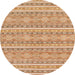 Round Abstract Orange Modern Rug, abs1455