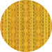 Round Abstract Yellow Modern Rug, abs1455yw