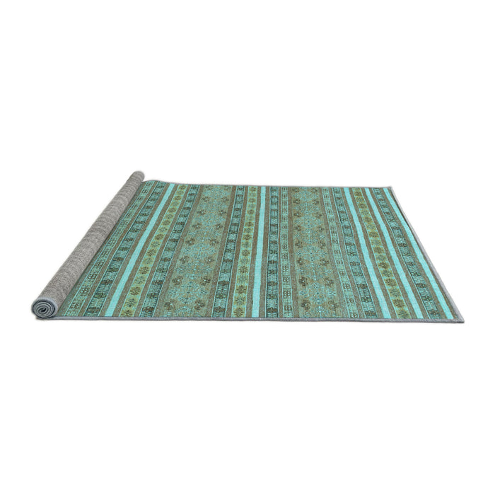 Sideview of Machine Washable Abstract Light Blue Modern Rug, wshabs1455lblu