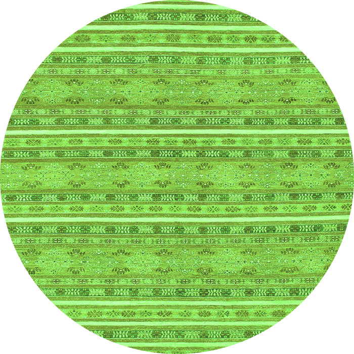 Round Abstract Green Modern Rug, abs1455grn