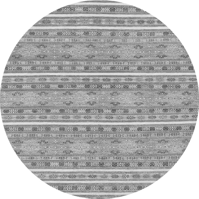 Round Machine Washable Abstract Gray Modern Rug, wshabs1455gry