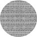 Round Machine Washable Abstract Gray Modern Rug, wshabs1455gry