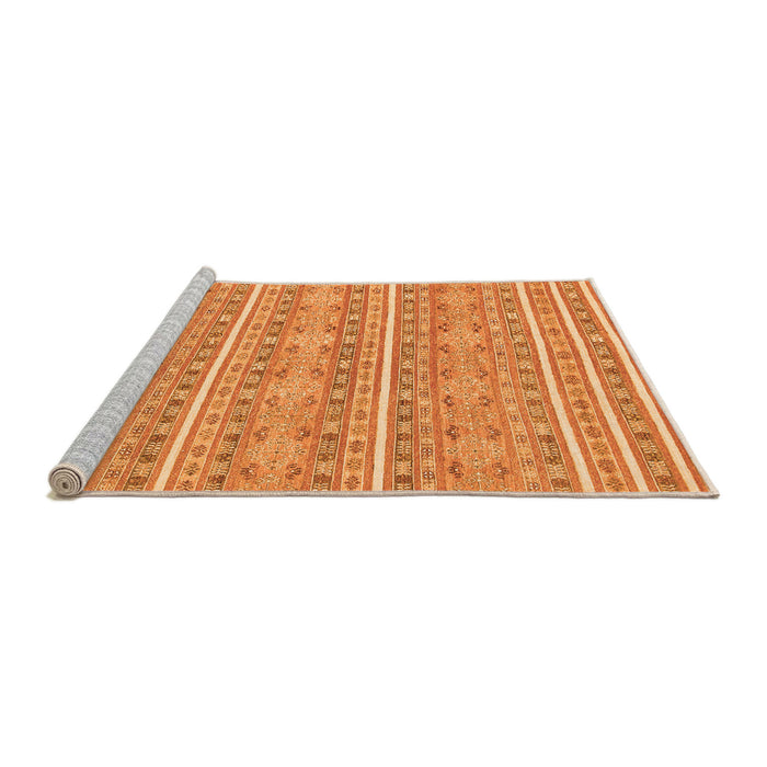 Sideview of Machine Washable Abstract Orange Modern Area Rugs, wshabs1455org