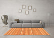 Machine Washable Abstract Orange Modern Area Rugs in a Living Room, wshabs1455org