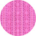 Round Machine Washable Abstract Pink Modern Rug, wshabs1455pnk