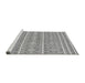 Sideview of Machine Washable Abstract Gray Modern Rug, wshabs1455gry