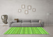 Machine Washable Abstract Green Modern Area Rugs in a Living Room,, wshabs1455grn