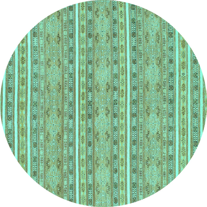 Round Abstract Turquoise Modern Rug, abs1455turq