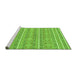 Sideview of Machine Washable Abstract Green Modern Area Rugs, wshabs1455grn