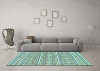 Machine Washable Abstract Light Blue Modern Rug, wshabs1455lblu