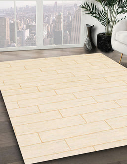 Abstract Navajo White Gold Solid Rug in Family Room, abs1456
