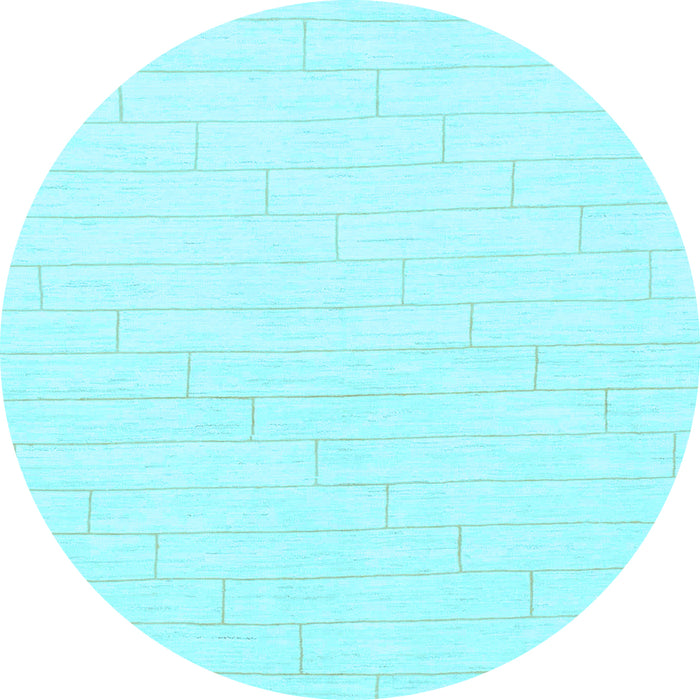 Round Machine Washable Solid Light Blue Modern Rug, wshabs1456lblu