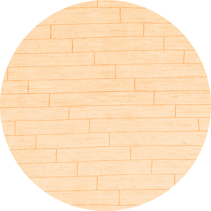 Round Solid Orange Modern Rug, abs1456org