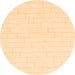 Round Solid Orange Modern Rug, abs1456org