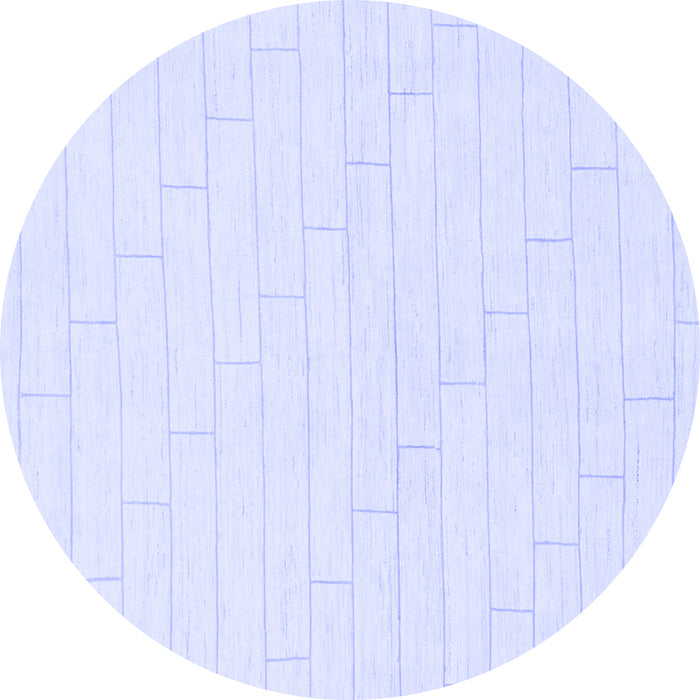 Round Machine Washable Solid Blue Modern Rug, wshabs1456blu