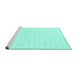 Sideview of Machine Washable Solid Turquoise Modern Area Rugs, wshabs1456turq