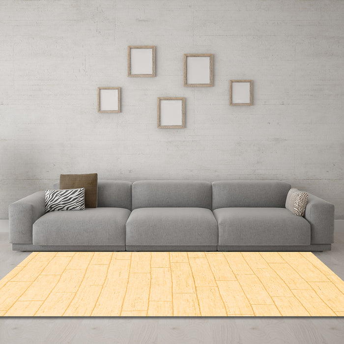 Machine Washable Solid Brown Modern Rug in a Living Room,, wshabs1456brn