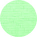 Round Solid Emerald Green Modern Rug, abs1456emgrn