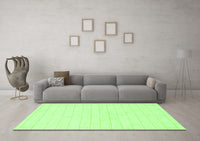 Machine Washable Solid Green Modern Rug, wshabs1456grn