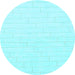 Round Solid Light Blue Modern Rug, abs1456lblu