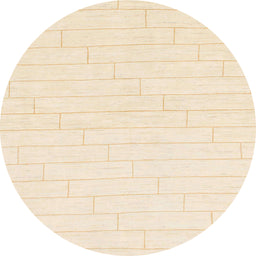 Round Abstract Navajo White Gold Solid Rug, abs1456