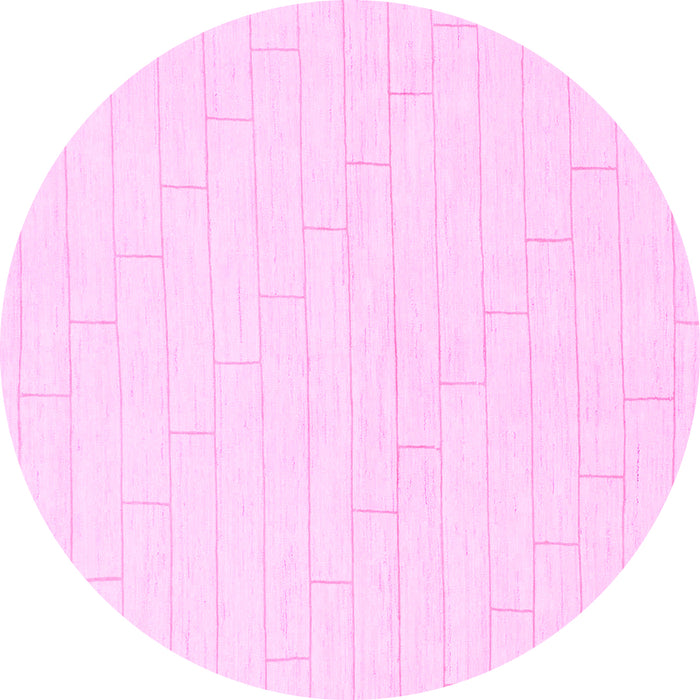 Round Solid Pink Modern Rug, abs1456pnk