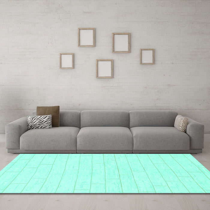 Machine Washable Solid Turquoise Modern Area Rugs in a Living Room,, wshabs1456turq