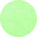 Round Solid Green Modern Rug, abs1456grn