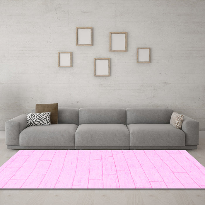 Machine Washable Solid Pink Modern Rug in a Living Room, wshabs1456pnk