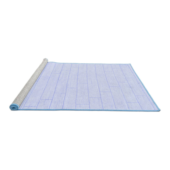 Sideview of Machine Washable Solid Blue Modern Rug, wshabs1456blu