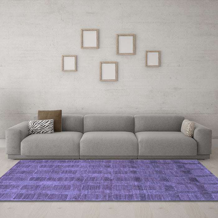 Machine Washable Abstract Blue Modern Rug in a Living Room, wshabs1457blu