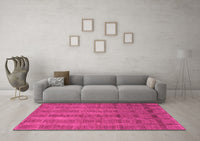 Machine Washable Abstract Pink Modern Rug, wshabs1457pnk