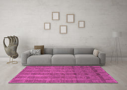 Machine Washable Abstract Purple Modern Area Rugs in a Living Room, wshabs1457pur
