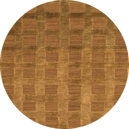 Round Machine Washable Abstract Neon Orange Rug, wshabs1457