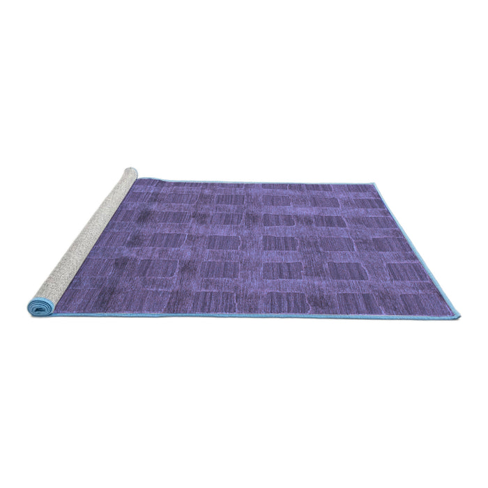 Sideview of Machine Washable Abstract Blue Modern Rug, wshabs1457blu