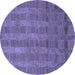 Round Abstract Blue Modern Rug, abs1457blu