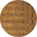 Round Abstract Brown Modern Rug, abs1457brn