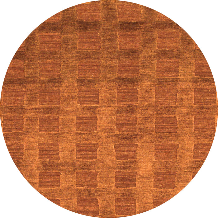 Round Abstract Orange Modern Rug, abs1457org