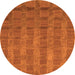 Round Abstract Orange Modern Rug, abs1457org