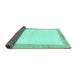 Sideview of Solid Turquoise Modern Rug, abs1458turq