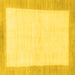 Square Machine Washable Solid Yellow Modern Rug, wshabs1458yw