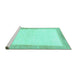 Sideview of Machine Washable Solid Turquoise Modern Area Rugs, wshabs1458turq