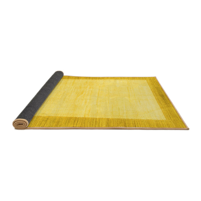 Sideview of Solid Yellow Modern Rug, abs1458yw