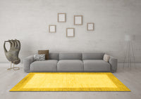 Machine Washable Solid Yellow Modern Rug, wshabs1458yw