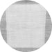 Round Machine Washable Solid Gray Modern Rug, wshabs1458gry