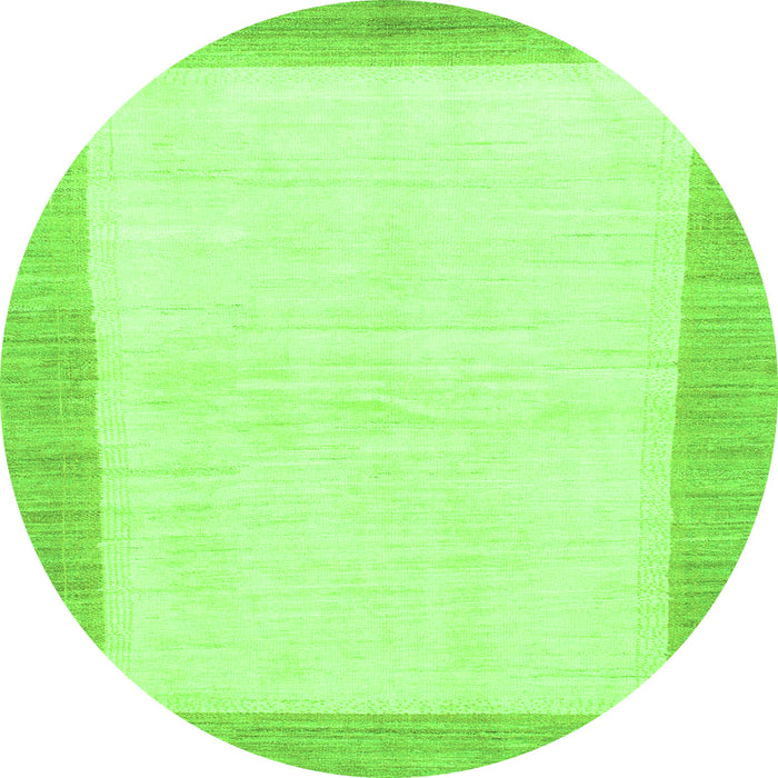 Round Solid Green Modern Rug, abs1458grn