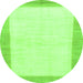 Round Solid Green Modern Rug, abs1458grn