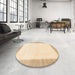 Round Abstract Golden Blonde Gold Solid Rug in a Office, abs1458