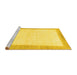 Sideview of Machine Washable Solid Yellow Modern Rug, wshabs1458yw